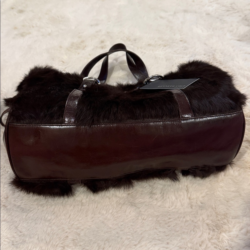 Kenneth Cole Java Fur Satchel w/matching Rabbit Fur Wrap from Lord & Taylor - Picture 4 of 14